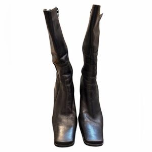 🖤Elegant Zarek Black Leather size 8.5 Calf-High Boots